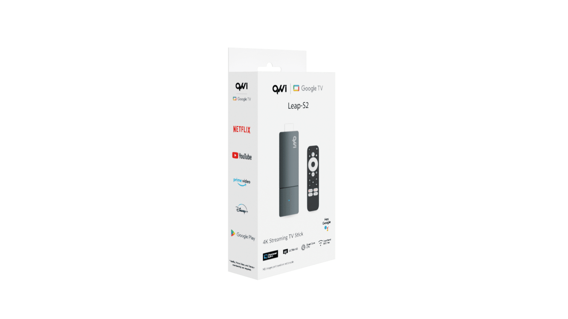S2 Render Angled-Front QVWi 4K Google Streaming Stick Leap-S2 - Image 1